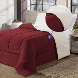 Coberdrom King Maya Dupla Face Sherpa Mantinha Soft Inverno Vermelho - 4