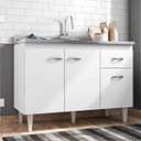 Ver imagem 2 de Balcão para Pia Gabriela com 120 Cm Flex Branco ou Preto - Ajl Móveis