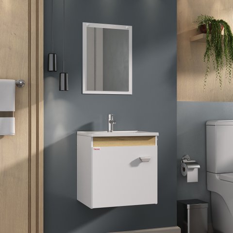 Conjunto para Banheiro Kit Econômico Suspenso 43cm - Fabribam Gabinetes