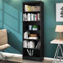 Ver imagem 2 de Kit 2 Estantes Livreiro 5 Prateleiras Linus Preto - Qmovi