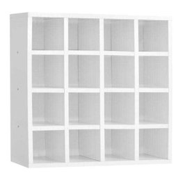 Nicho de Parede Porta Toalha Para Salão Barbearia 16 Divisões Branco - AJL Móveis - 1