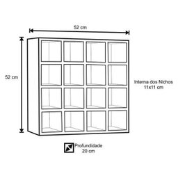Nicho de Parede Porta Toalha Para Salão Barbearia 16 Divisões Branco - AJL Móveis - 5