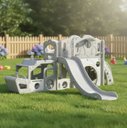 Ver imagem 1 de Playground Infantil 11 em 1 Parquinho Escorregador com Cesta:Cinza