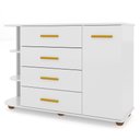 Ver imagem 3 de Cômoda Infantil com Cantoneira Laura 1 Porta Branco - Mpozenato