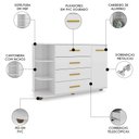 Ver imagem 5 de Cômoda Infantil com Cantoneira Laura 1 Porta Branco - Mpozenato