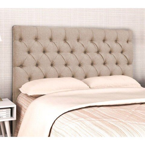 Cabeceira Cama Box Casal 140cm Cristal Linho Bege - JS Móveis