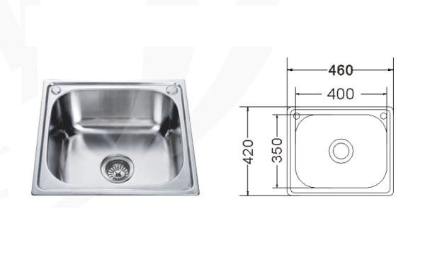 Cuba de Cozinha em Inox 304 Quadrada Luxo Chaleur Brasil com Acessórios - 2