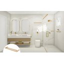 Ver imagem 2 de Toalheiro de Banho Banheiro Duplo 60cm em Aço Inox Dourado Linha Larissa Stainless