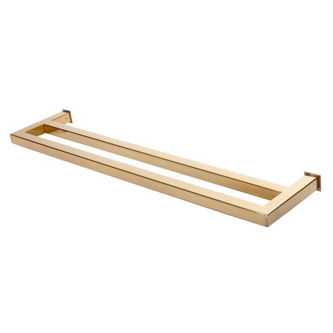 Toalheiro de Banho Banheiro Duplo 60cm em Aço Inox Dourado Linha Larissa Stainless