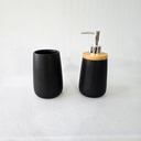 Ver imagem 6 de Jogo Banheiro/lavabo Cerâmica - Bambu 2 Peças Preto - 2 Unid.