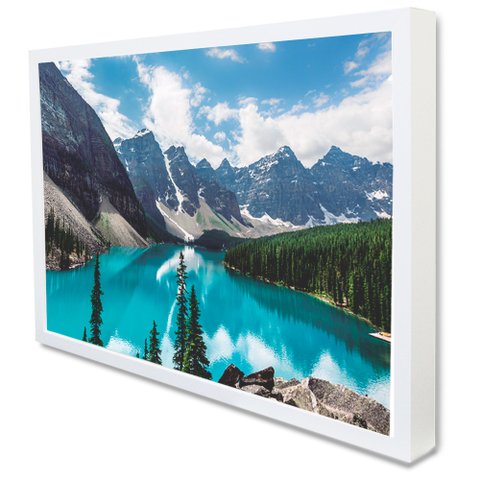Quadro Decorativo Caixa Paisagem Tacolado Moldura Caixa 3cm Preta com Vidro 60 X 90cm