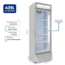Ver imagem 3 de Refrigerador Expositor Vertical Hq 439L Porta de Vidro Duplo LED e Trava Cinza Hq-439REVPVX