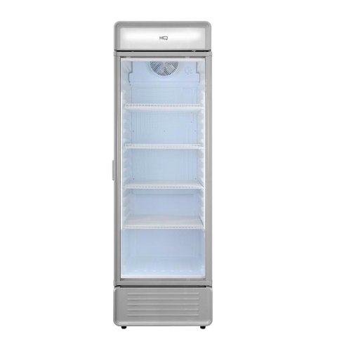 Refrigerador Expositor Vertical Hq 439L Porta de Vidro Duplo LED e Trava Cinza Hq-439REVPVX