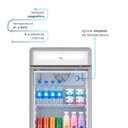 Ver imagem 4 de Refrigerador Expositor Vertical Hq 439L Porta de Vidro Duplo LED e Trava Cinza Hq-439REVPVX