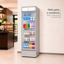 Ver imagem 5 de Refrigerador Expositor Vertical Hq 439L Porta de Vidro Duplo LED e Trava Cinza Hq-439REVPVX
