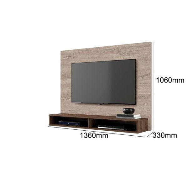 Painel Bancada Suspensa para TV até 55 Polegadas Charme Carvalho Viena ...