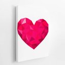 Ver imagem 2 de Coração Minimalista Geométrico Rosa Quadro Canvas 60x40cm