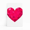 Ver imagem 1 de Coração Minimalista Geométrico Rosa Quadro Canvas 60x40cm