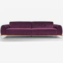 Ver imagem 2 de Sofá Molino 3 Lugares 230cm Pés Alumínio Veludo Roxo - Nexta Casa