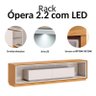 Rack Bancada para Sala Ópera 2.2 Off White Nature com Led - Imcal - 6