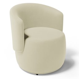 Poltrona Decorativa Aisha Orgânica Suede Bege Claro - Desk Design - 1