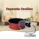 Ver imagem 3 de Panela Caçarola Antiaderente para Cozinha Avulsa Teflon C/ Tampa De Vidro Nº 18 Vermelho
