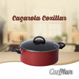 Panela Caçarola Antiaderente para Cozinha Avulsa Teflon C/ Tampa De Vidro Nº 18 Vermelho - 4