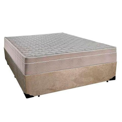 Cama Box Casal Suede + Colchão Sereneprime Molas Ensacadas 138x188x65 Cor:bege