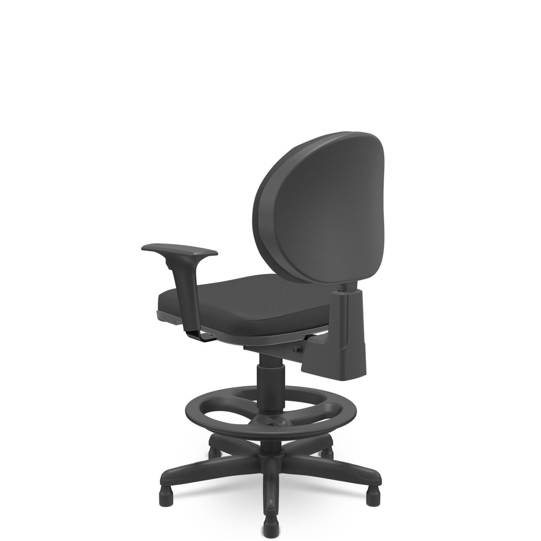 Cadeira Caixa Executiva Operativa Plus Back System com Braço Tecido Preto Plaxmetal - 3