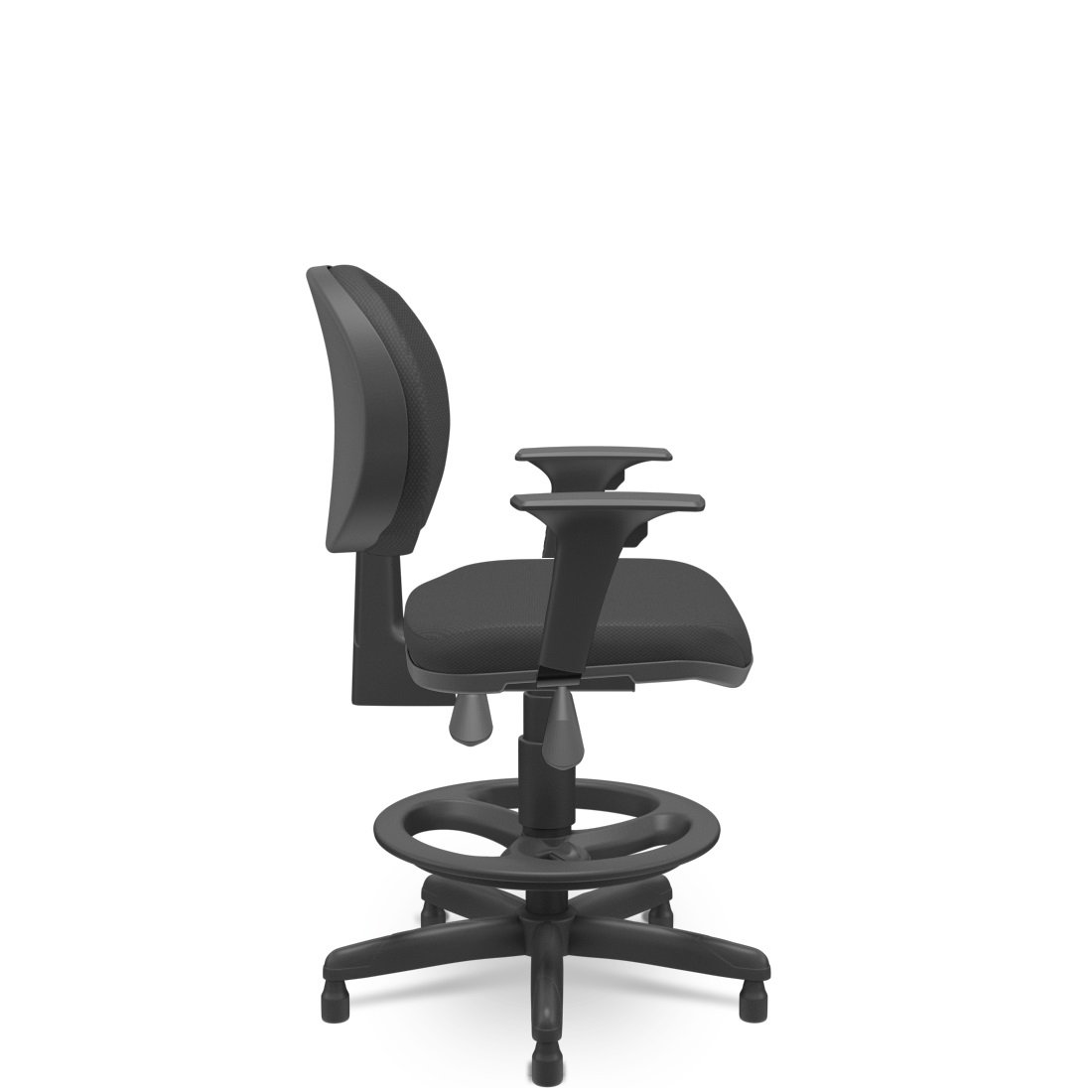 Cadeira Caixa Executiva Operativa Plus Back System com Braço Tecido Preto Plaxmetal - 2