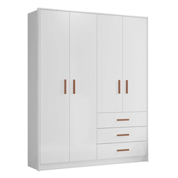 Roupeiro Guarda-roupa Infantil 4 Portas 3 Gavetas Pérola:branco - 2