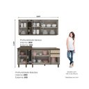 Ver imagem 2 de Cozinha Modulada Compacta 180cm 7 Portas 3 Gavetas Connect Henn - Duna/cristal