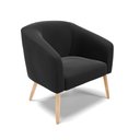 Ver imagem 4 de Kit 01 Namoradeira 02 Lugares e 01 Poltrona Stella Suede Preto Pés Palito Natural - D'Rossi