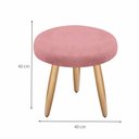 Ver imagem 3 de Poltrona Opala Luana Cadeira Decorativa + Puff Redondo Pés Palito Mercado Dos Móveis:rosê