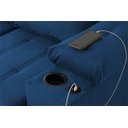 Ver imagem 7 de Sofá Retrátil Reclinável Verona Usb + Porta Copo 2,30m Suede Velut Azul C/ Molas no Assento -