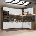 Ver imagem 1 de Armário de Cozinha Completa de Canto 479cm Rustic Branco Agata Madesa 01