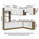 Ver imagem 4 de Armário de Cozinha Completa de Canto 479cm Rustic Branco Agata Madesa 01