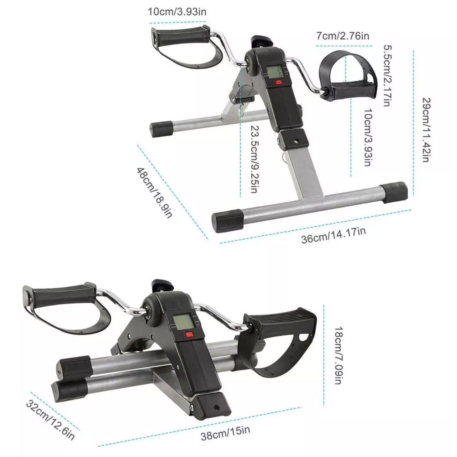 Mini Bicicleta Ergométrica Pedal Exercitador Cicloergômetro Perna Braço Lorben - 5