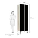 Ver imagem 2 de Paneleiro 70Cm Duplo 2 Portas Lis Legno Crema Com Preto Tx