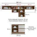 Ver imagem 3 de Cozinha Armário 5 Peças Balcão para Pia Etna Carvalho Oak Off White Poliman