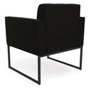 Ver imagem 3 de Kit 2 Poltronas Elisa Suede Base Metálica Industrial Preto - D'Rossi Cor Preto