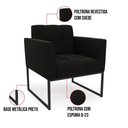 Ver mais imagens de Kit 2 Poltronas Elisa Suede Base Metálica Industrial Preto - D'Rossi Cor Preto