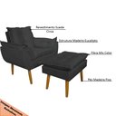 Ver imagem 5 de Conjunto Decorativo Poltrona com Puff Opala Suede Cinza - Montanaris Decor MD MONTANARIS DECOR