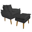 Ver imagem 1 de Conjunto Decorativo Poltrona com Puff Opala Suede Cinza - Montanaris Decor MD MONTANARIS DECOR