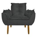 Ver imagem 3 de Conjunto Decorativo Poltrona com Puff Opala Suede Cinza - Montanaris Decor MD MONTANARIS DECOR