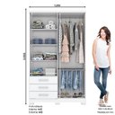Ver imagem 7 de Guarda Roupa Solteiro City 4 Portas e 3 Gavetas Branco - Móveis Henn
