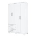 Ver imagem 1 de Guarda Roupa Solteiro City 4 Portas e 3 Gavetas Branco - Móveis Henn