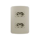 Ver imagem 1 de Tomada Dupla Margirius B3 Colors 2p+t 10a com Placa 4x2 Pérola