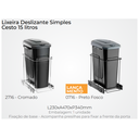 Ver imagem 3 de Lixeira Deslizante 15 Litros de Embutir Preta Armário Schmit:Preto Fosco