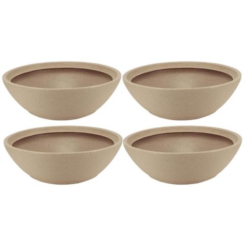 Kit 4 Vasos Flores Plantas 22cm Indi Areia Tramontina Plástico Jardim Varanda
